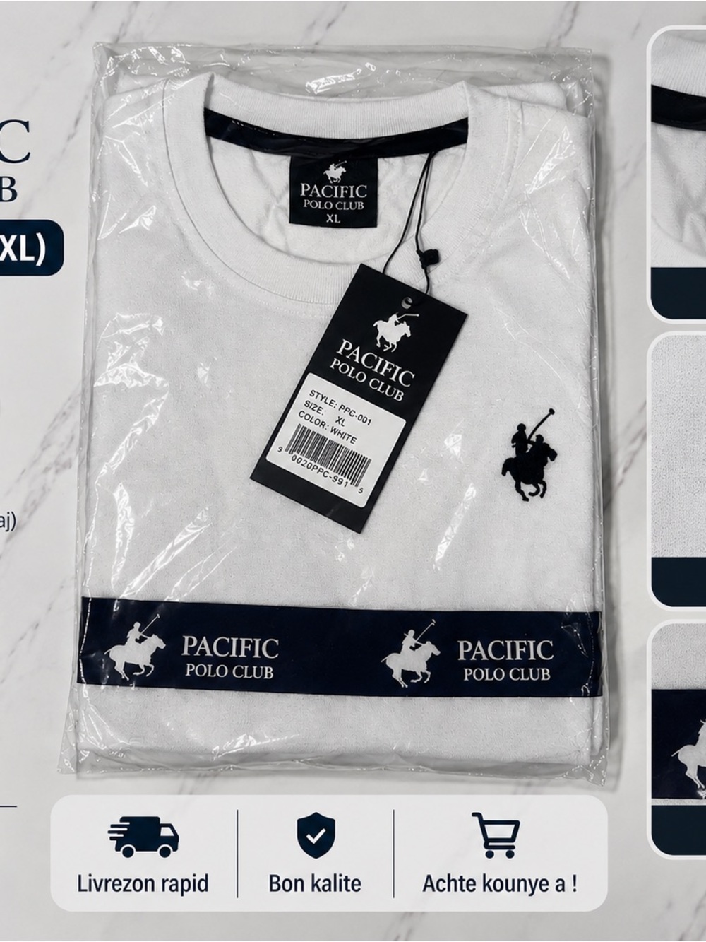 Men’s White Crew Neck T-Shirt
